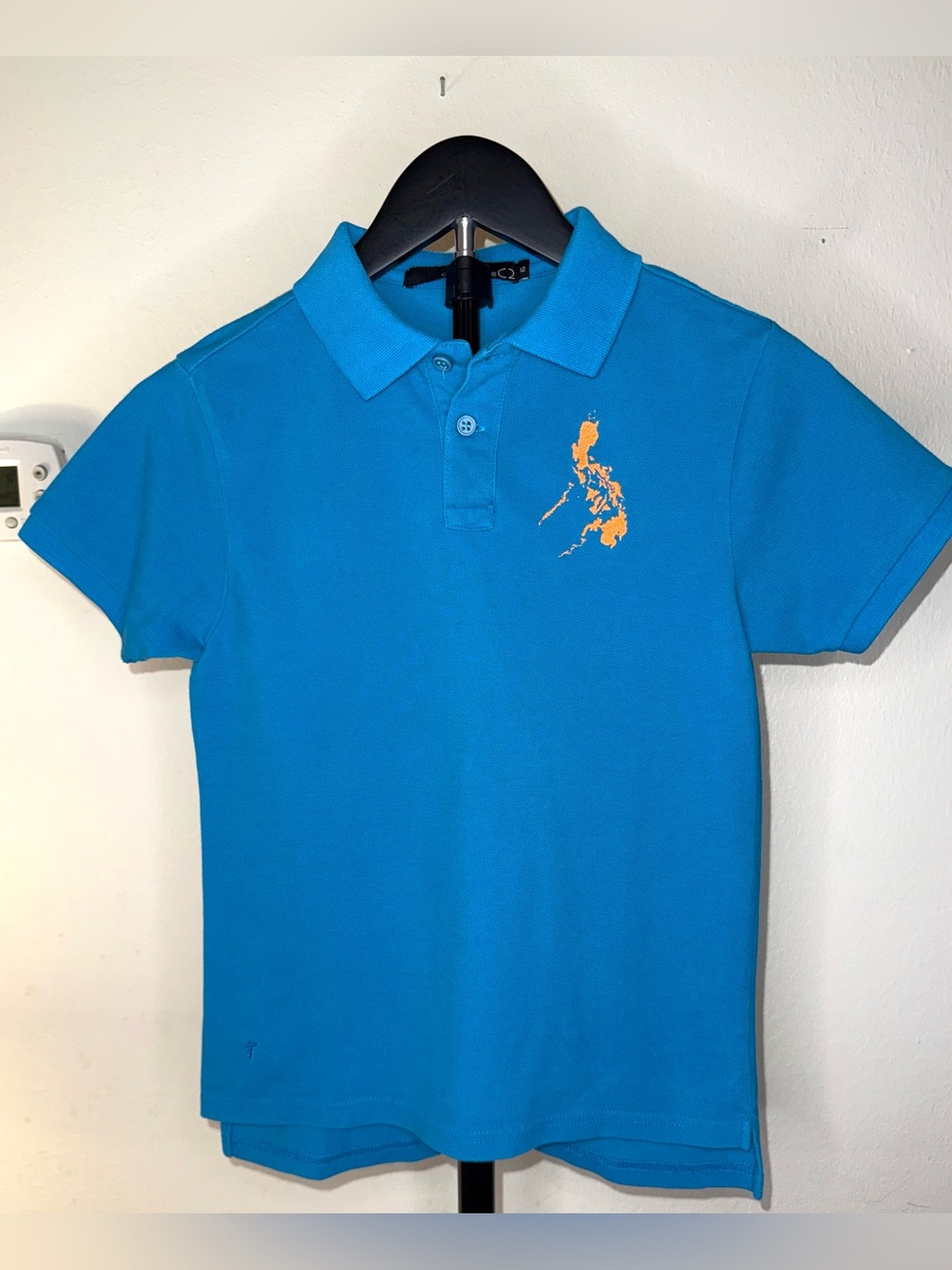 Collezione bright blue C2 Pique Polo Philippines Map Shirt, sz 12